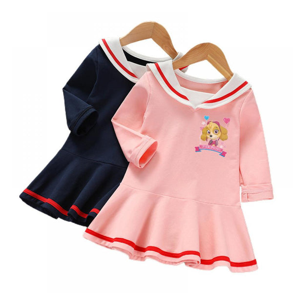 Spring And Autumn Girls Western Style School Long Sleeve Dress Wholesale Girls Dress