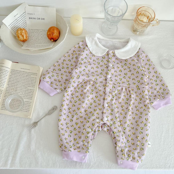 Newborn Baby Clothes Autumn Baby Girl Western Style Printed Romper Wholesale