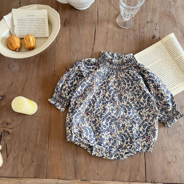 Autumn Baby Girls Floral Cotton Romper Wholesale Girls Clothes