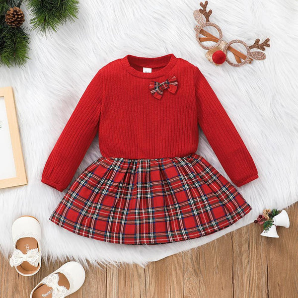 Girls Christmas Plaid Dress Baby Girl Wholesale