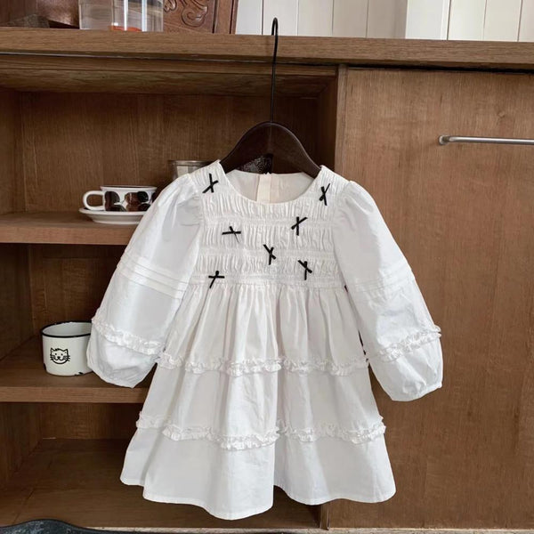 Toddler Girls Autumn Puff Sleeve Princess Dress Wholesale Girls Clothes