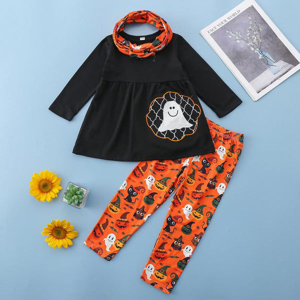 Autumn Little Girls Halloween Set Wholesale