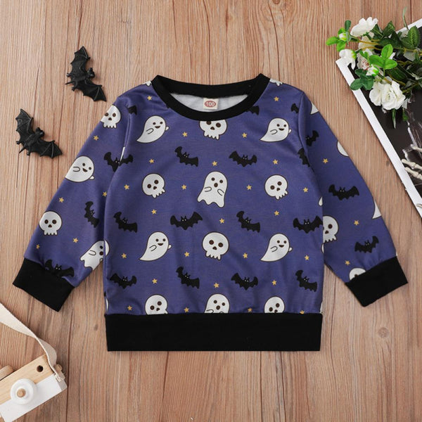 Toddler Purple Sweatshirt  Halloween Print Wholesale Kids Clothes