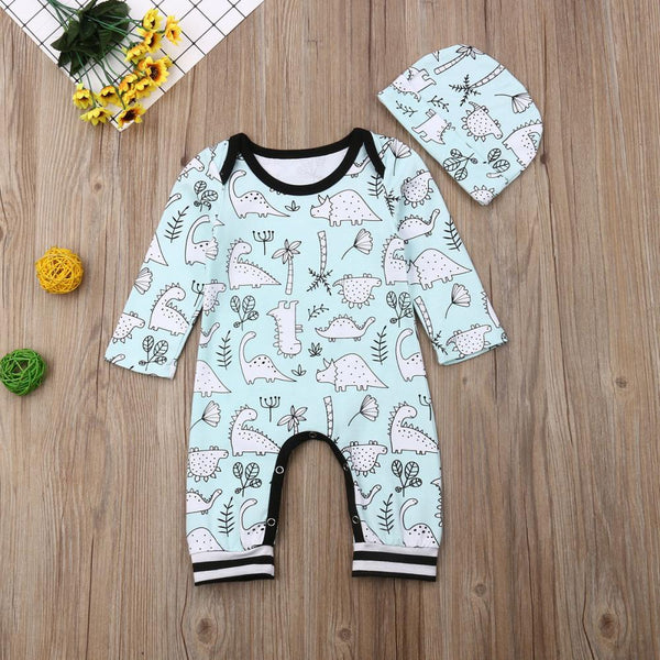 Boys Dinosaur Long-sleeved Onesies Baby Wholesale Clothes