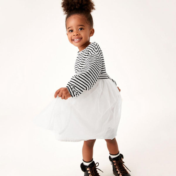 Toddler Girls Skirts Autumn Long Sleeve Patchwork Mesh Skirt Wholesale Girls Dress