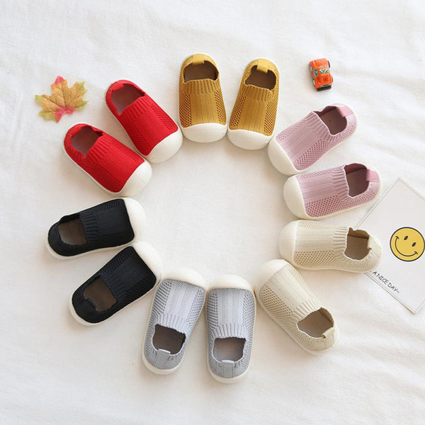 Baby And Toddler Unisex Shoes Solid Woven Breathable Soft Soled Sneakers Walking Shoes Wholesale Baby Shoes Suppliers