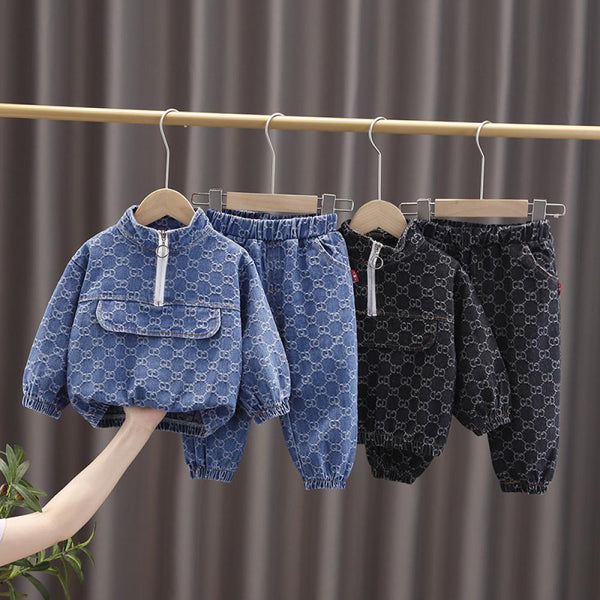 Boys Spring Autumn Printed Top and Pants Set Kids Boutique Wholesale